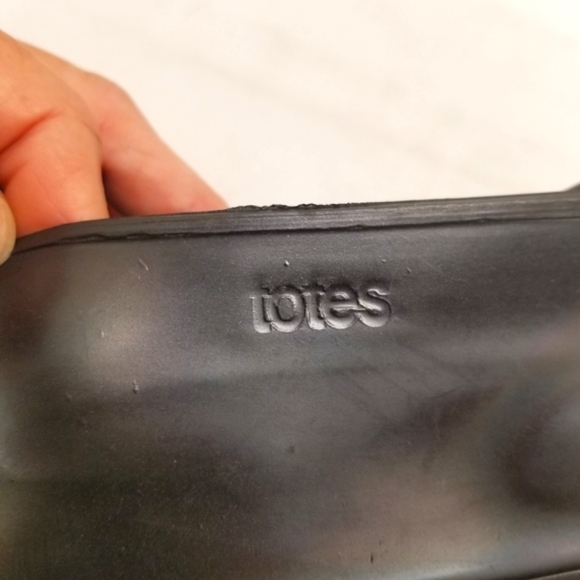 Totes Men Shoe Size XL 11-12 Natural Rubber Slip On Overshoe Covers Black - Picture 4 of 5